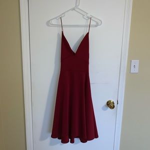 Maroon scuba fit and flare dress